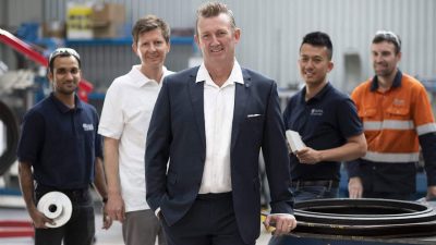 AML3D (ASX:AL3) - Managing Director, Andrew Sales (centre)