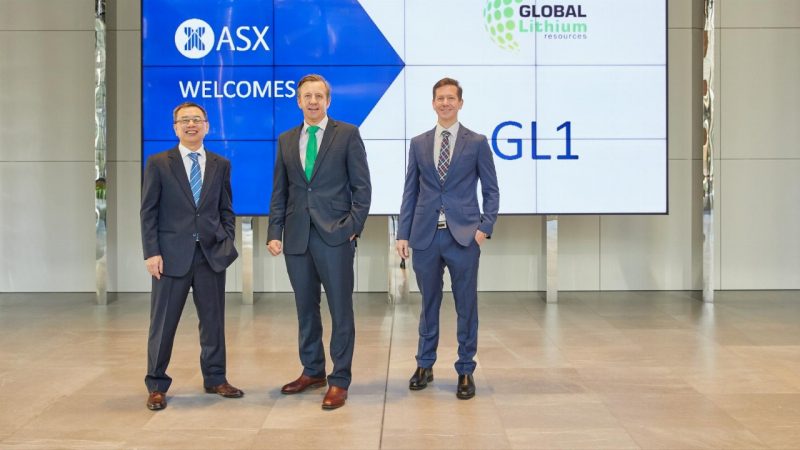 Global Lithium Resources (ASX:GL1) - Director, Dianmin Chen (left), Chairman, Warrick Hazeldine (middle), and Managing Director, Jamie Wright (right)
