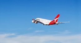 Qantas in the skies