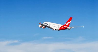 Qantas in the skies