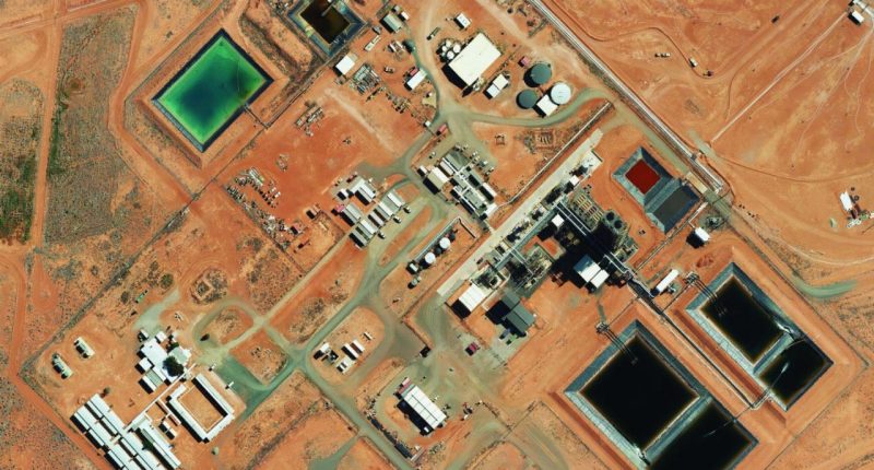 Ariel view of the Honeymoon Mine Site.