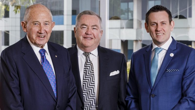 Peter Warren Automotive (ASX:PWR) - Non Executive Chair, John Ingram (left), Executive Director, Paul Warren (middle) and CEO, Mark Weaver (right)