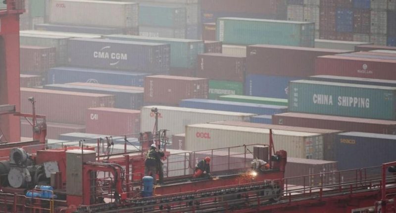 Yangshan Deep Water Port in Shanghai, China