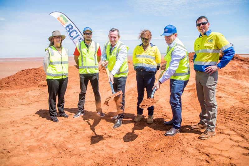 Premier Mark McGowan and BCI Minerals team at the construction launch.