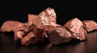 Chunks of native copper (or rocks painted to look like copper) lurking in the dark.