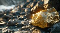 Image of a glistening golden nugget.