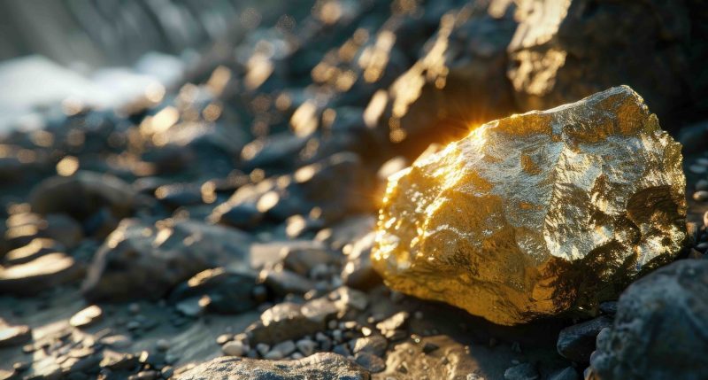 Image of a glistening golden nugget.