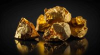 AI generated image of a series of gold nuggets