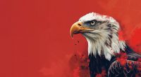 Eagle red background