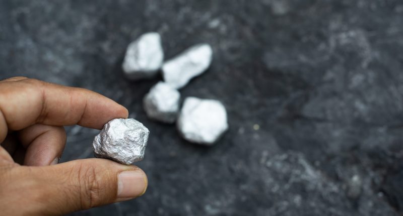 lump of silver or platinum in the hands of men