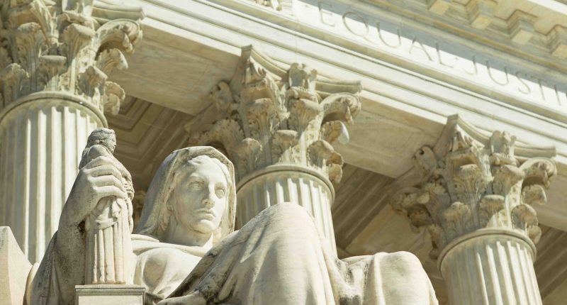 Statue outside US Supreme Court, Washington DC