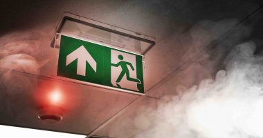 Exit sign fire concept