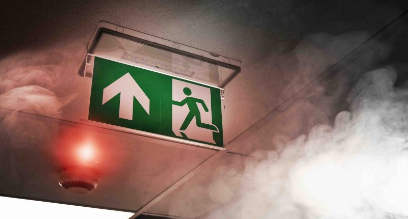 Exit sign fire concept