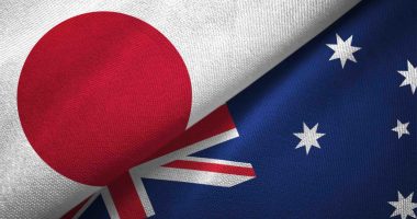 Australia and Japanese flags