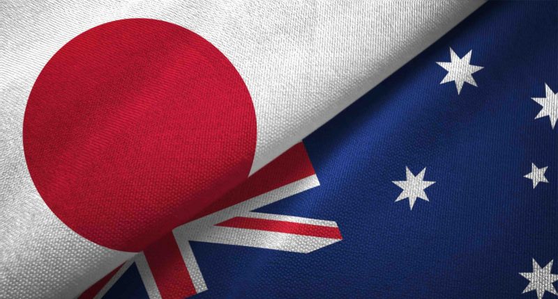 Australia and Japanese flags