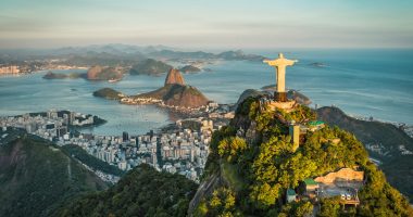 Photograph of Christ and Botafogo Bay