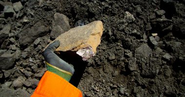 Rock indicating massive sulphides.