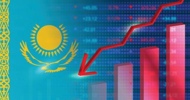 Downward chart Kazakh flag