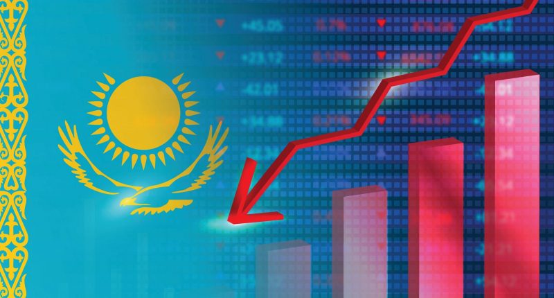 Downward chart Kazakh flag