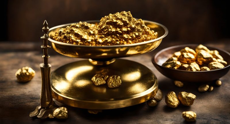 Image of gold being weighed