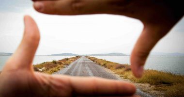 Narrow road into horizon