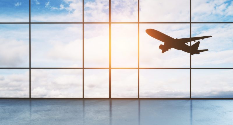 Image of an aeroplane viewed from an airport window