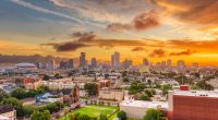 New Orleans, Louisiana, USA downtown skyline at dusk