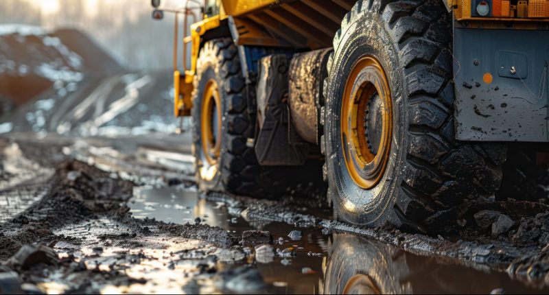 Image of a truck on a road at a mine site