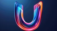 A creative illustration of the letter u composed of colorful lines.