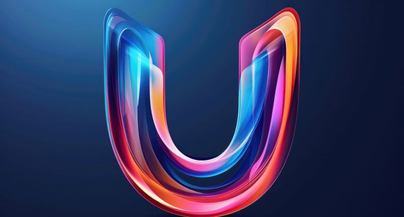 A creative illustration of the letter u composed of colorful lines.