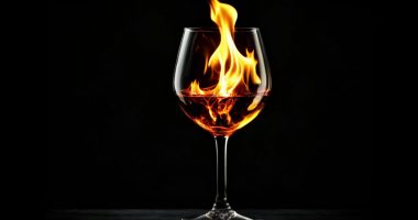 Image of a glass on fire