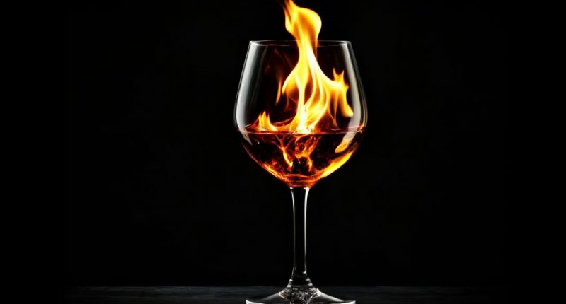 Image of a glass on fire