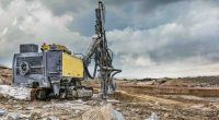 Drill rig outdoors onshore mining