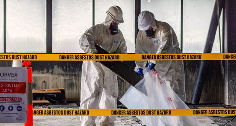 Two men in Hazmat suits for Keystone Group subsidiary Corvex