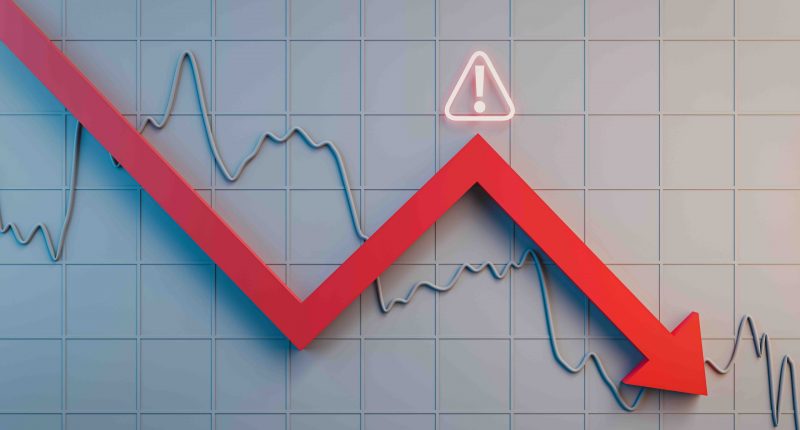 Falling share price concept