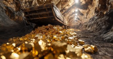 Image of a truck in a gold mine