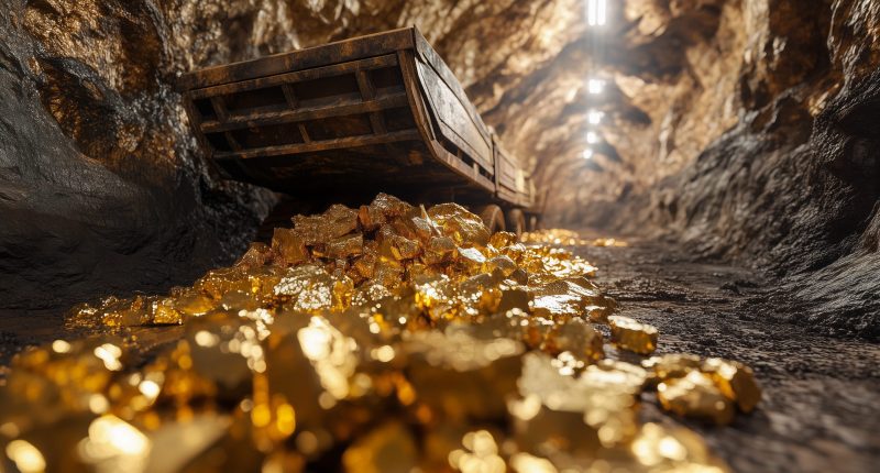 Image of a truck in a gold mine