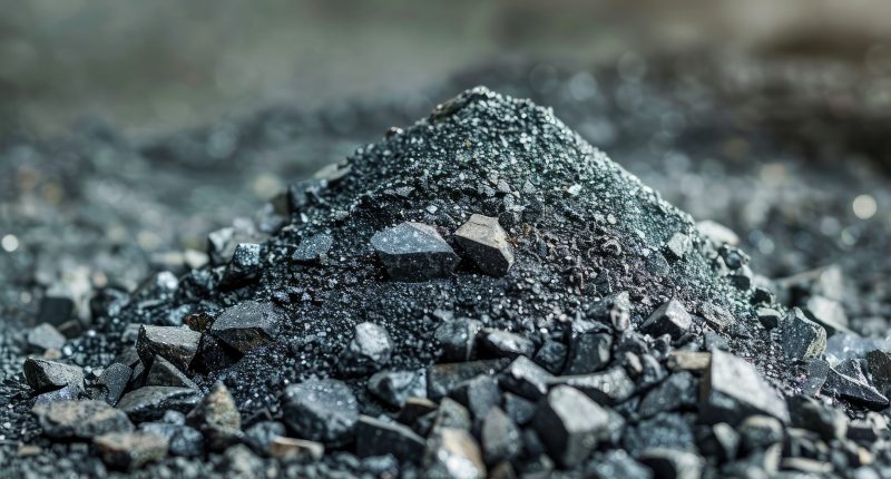 Pile of minerals from a rare earths mine