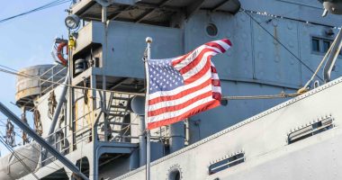 US flag onboard Navy ship