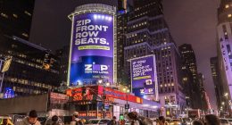 The Zip Co Limited logo appears in Times Square.