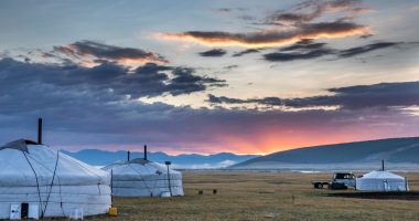 Mongolian gers in the north of the country