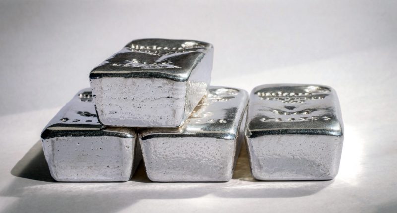 A pile of bullion bars including platinum and palladium