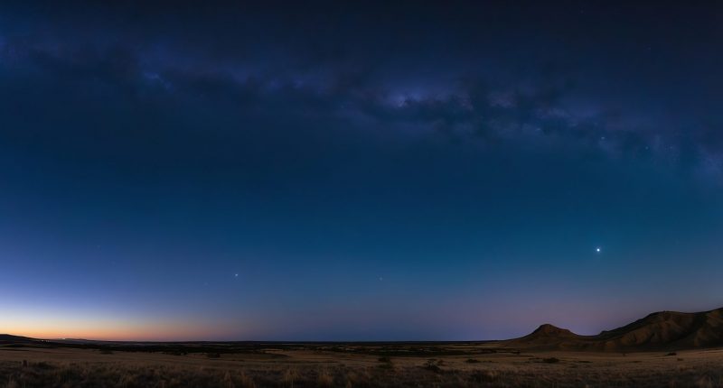 Image of a sky with one star