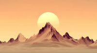 Golden sun across a mountain ridge