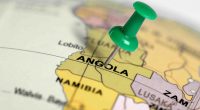 Angola noted on globe