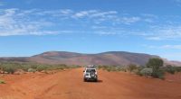 Offroad car explores the WA outback