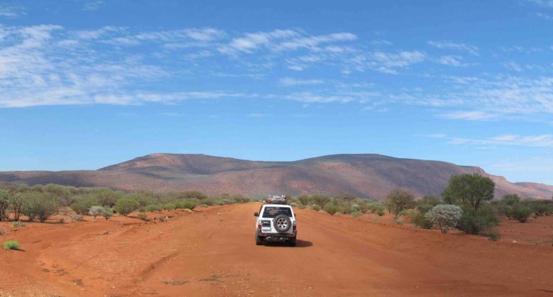 Offroad car explores the WA outback