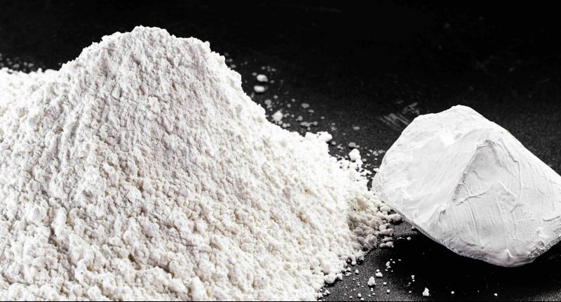 Kaolin in powder form