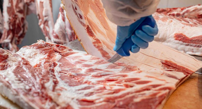 Beef processing butcher