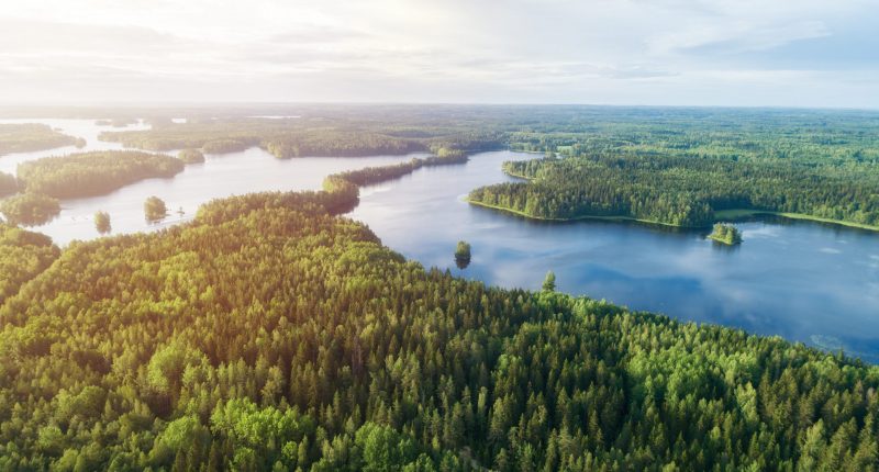 Lake system in Finland